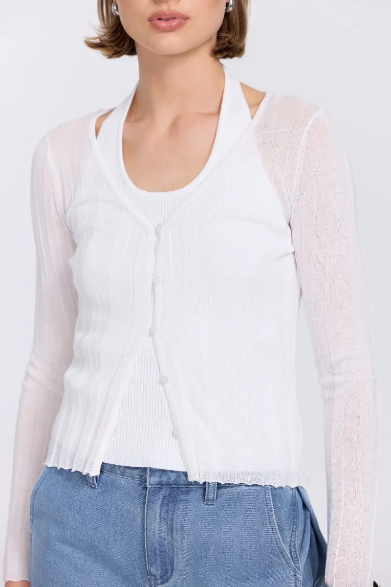 DUALITY KNIT CARDI SET - OFF WHITE sold by SOVERE product image thumbnail 2