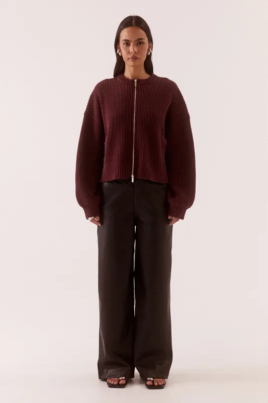 AXEL KNIT BOMBER - VINO made by SOVERE