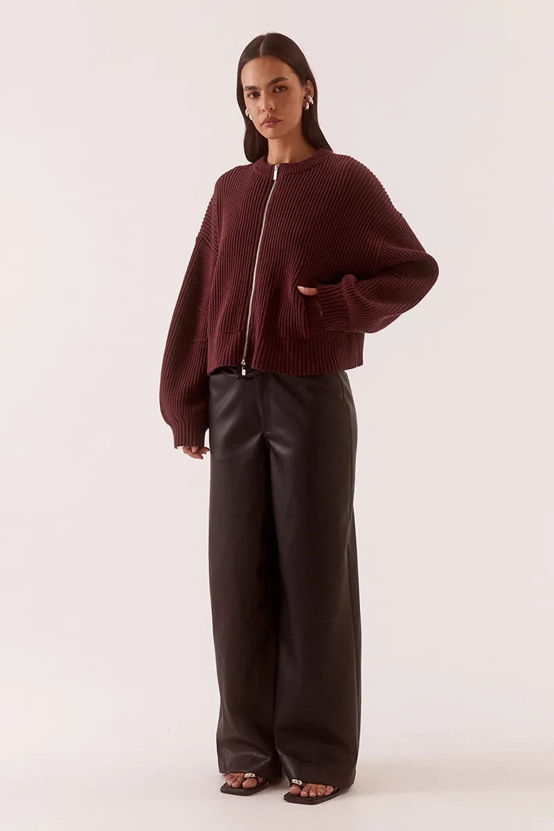 AXEL KNIT BOMBER - VINO sold by SOVERE product image thumbnail 4