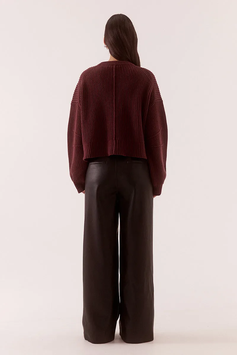 AXEL KNIT BOMBER - VINO sold by SOVERE product image thumbnail 3