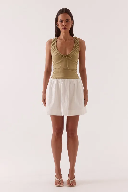 REVE MINI DRESS - SOFT KHAKI made by SOVERE