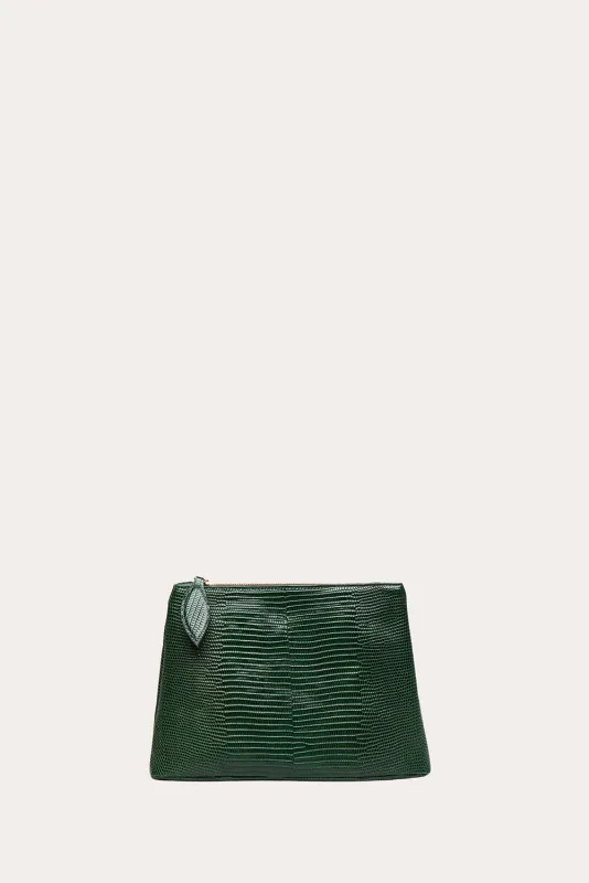 Zip Clutch Emerald Lizard made by Liffner