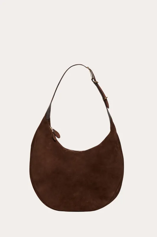 Moon Hobo Dark Brown Suede made by Liffner