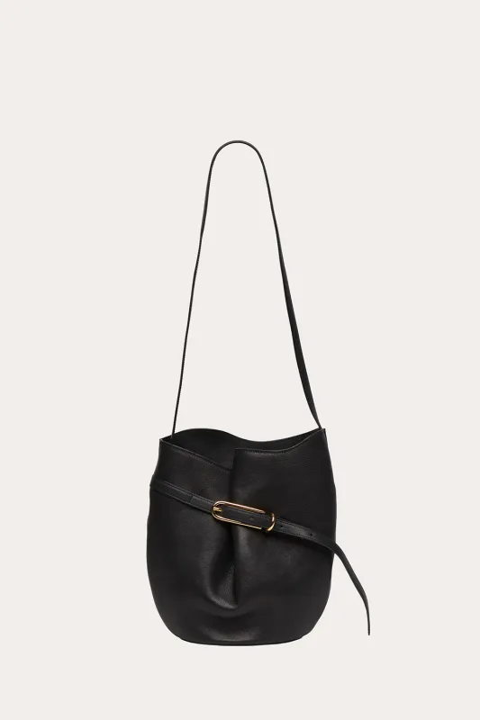 Belted Bucket Bag Black made by Liffner