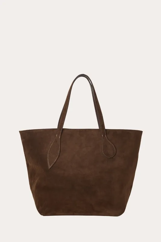 Sprout Tote Dark Brown Suede made by Liffner