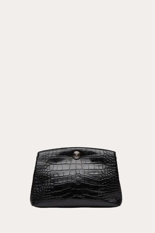 Pushlock Pouch Black Croc made by Liffner