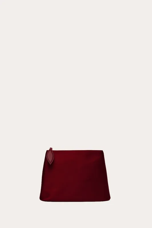 Zip Clutch Burgundy Satin made by Liffner