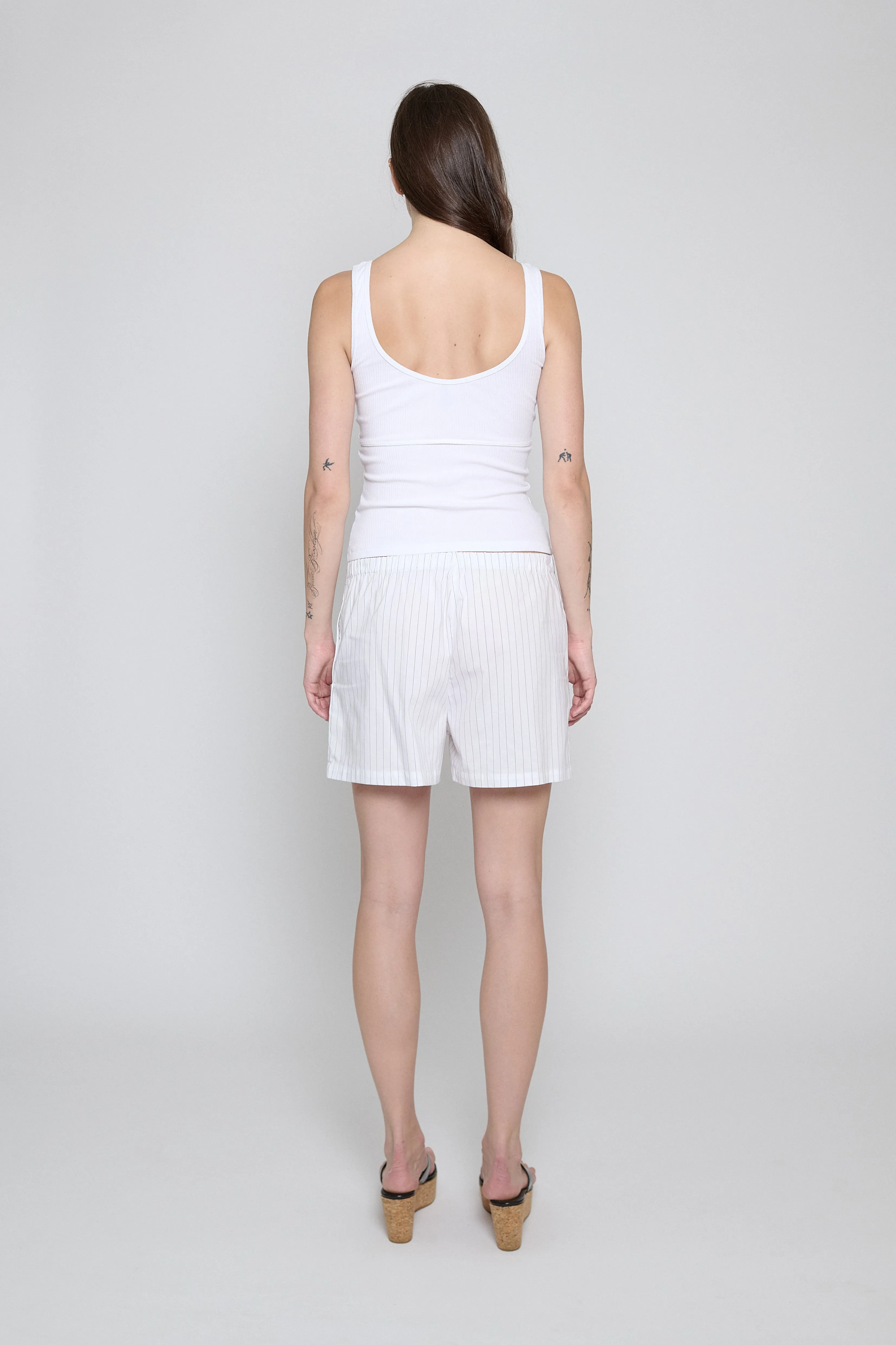 White Ribbed Squareneck Tank sold by PRINSCAVera product image thumbnail 4