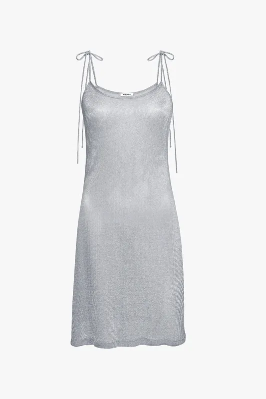 Silver Cami Tie Mini Dress made by PRINSCAVera