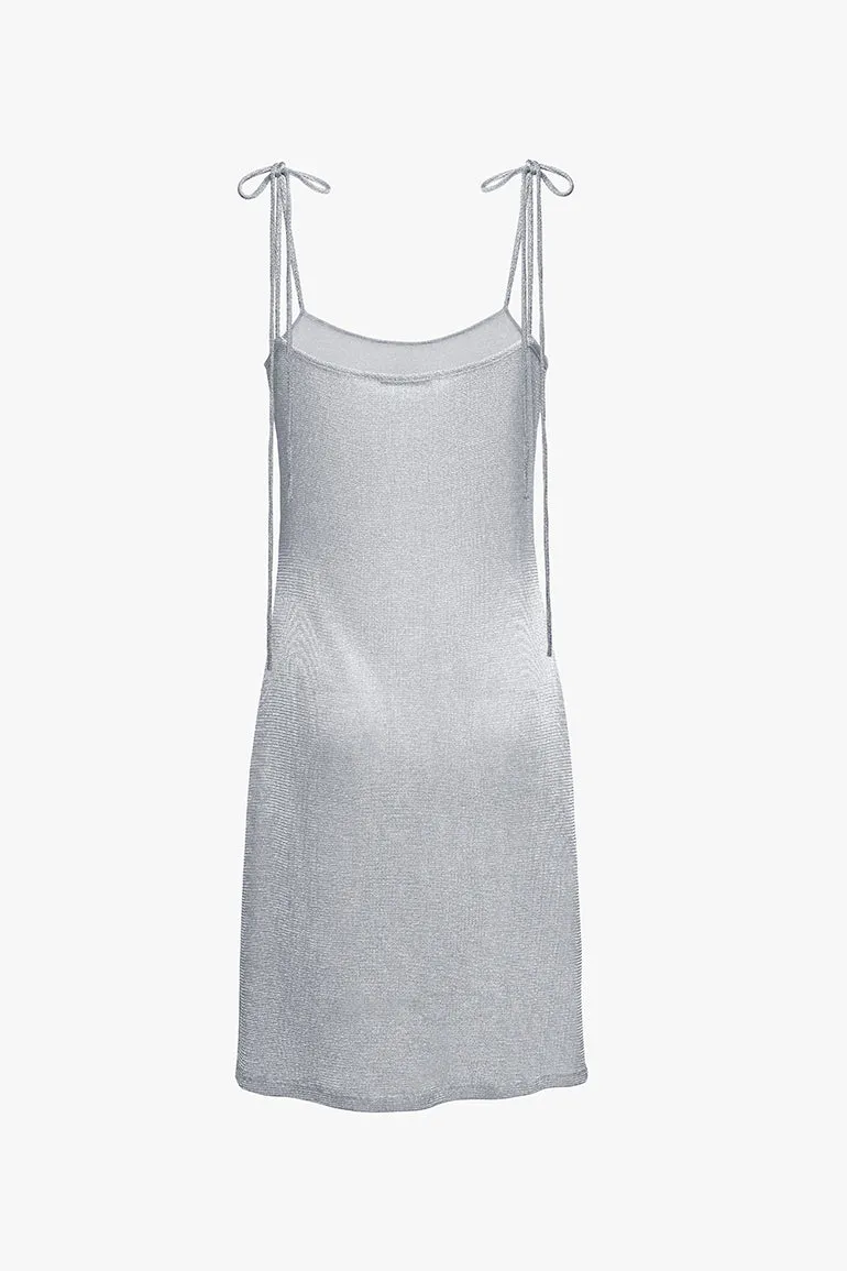 Silver Cami Tie Mini Dress sold by PRINSCAVera product image thumbnail 2