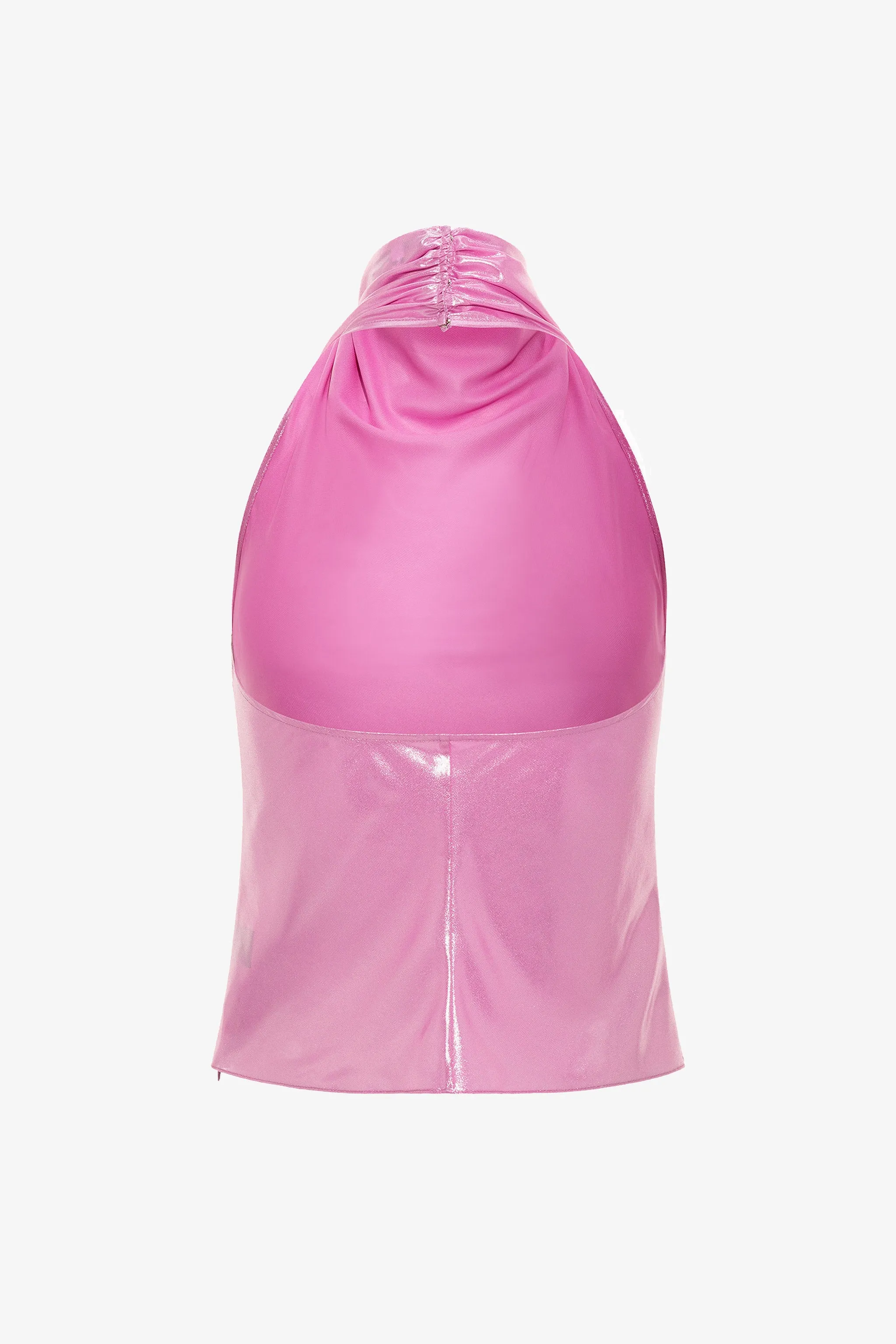 Metallic Pink Low Back Halter Top sold by PRINSCAVera product image thumbnail 2