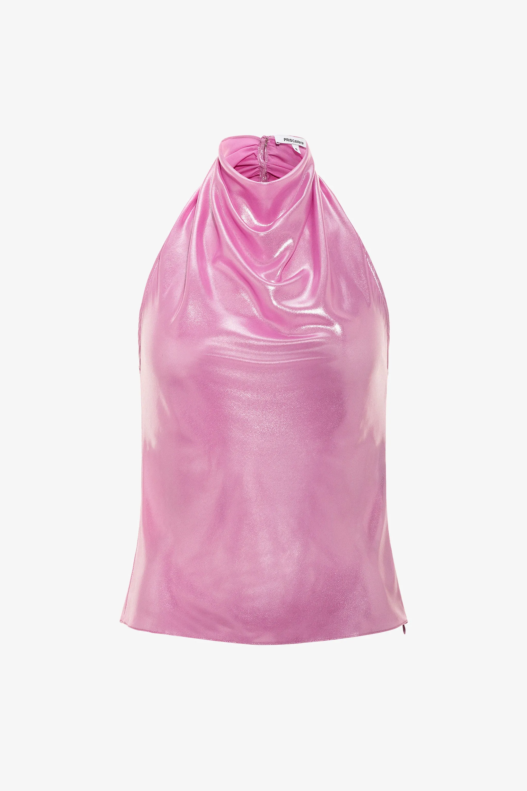 Metallic Pink Low Back Halter Top sold by PRINSCAVera