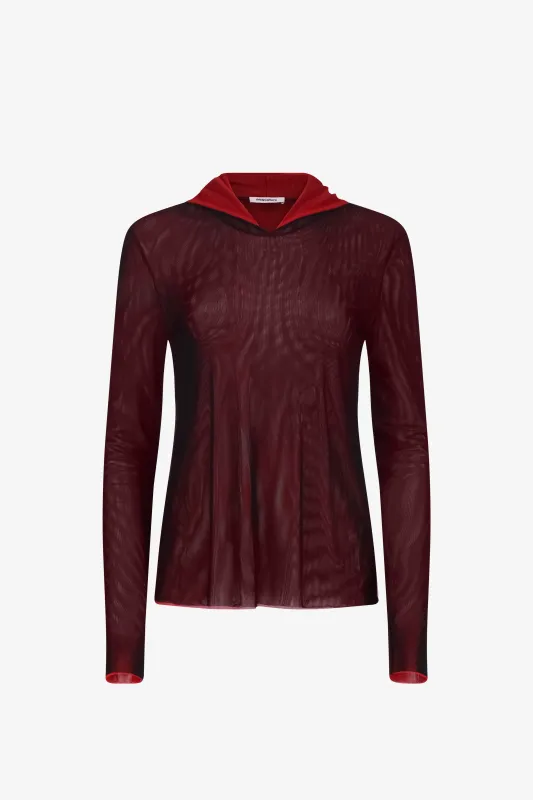 Black/Red Mesh Hoodie made by PRINSCAVera