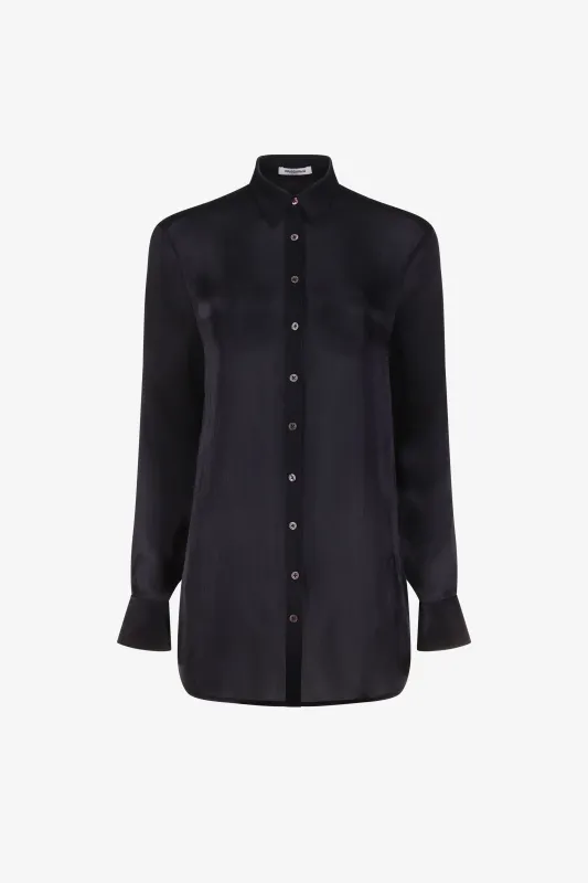 Black Relaxed Button Down made by PRINSCAVera