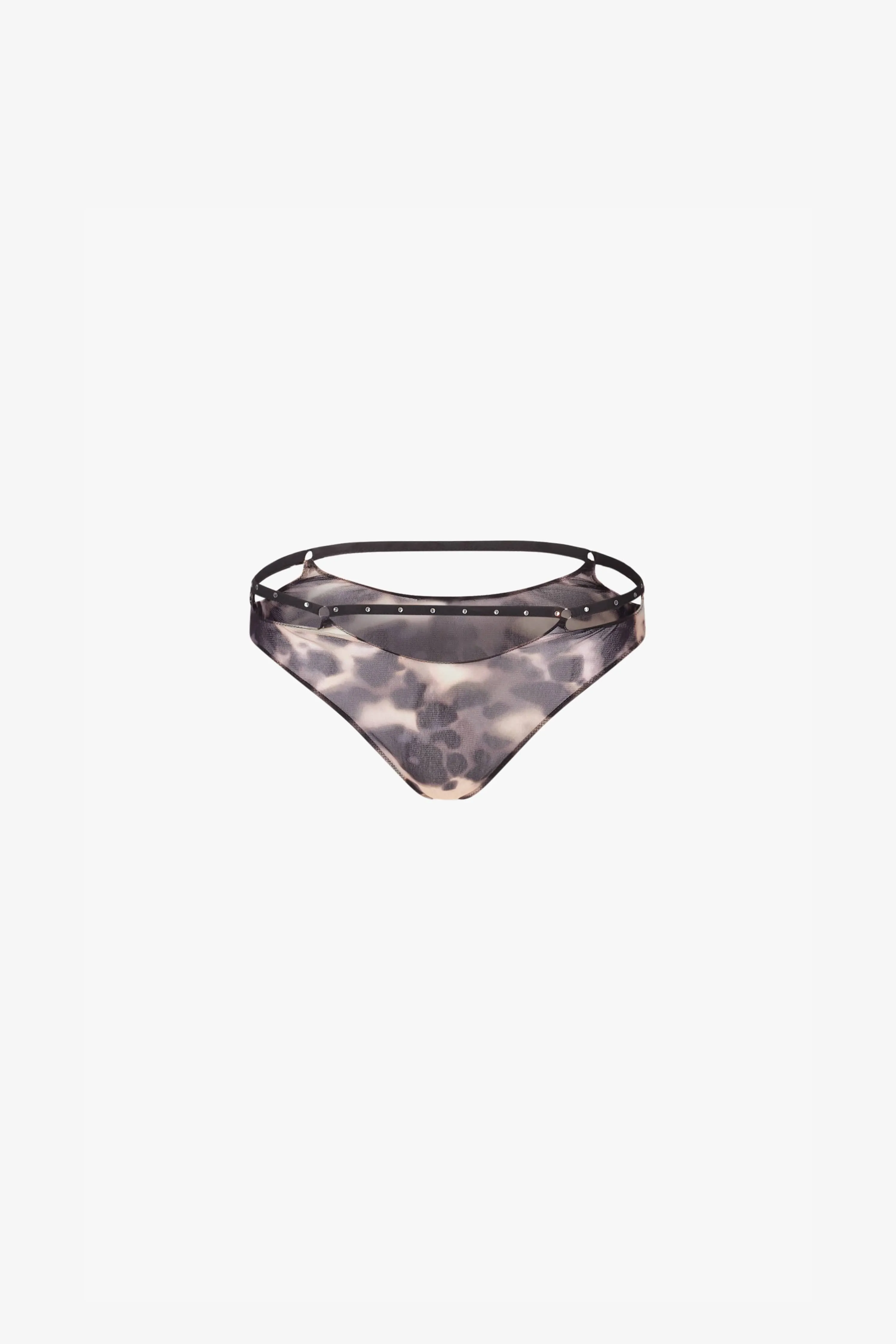 Tortoise Mesh Crystal Thong sold by PRINSCAVera