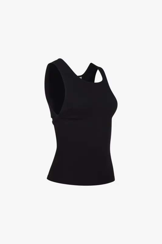 Black Classic Knot Tank Top made by PRINSCAVera