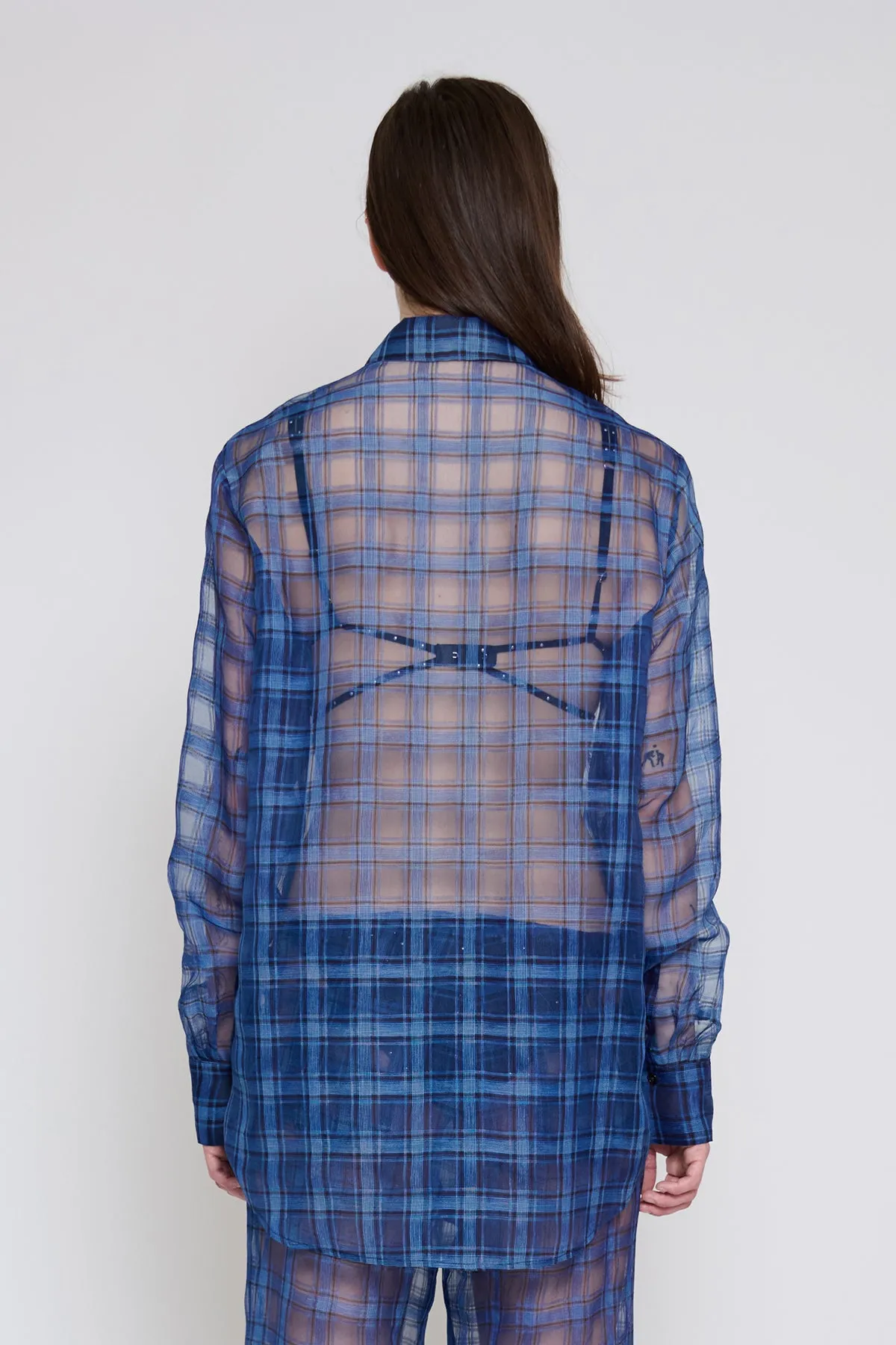 Indigo Plaid Relaxed Button Down sold by PRINSCAVera product image thumbnail 4