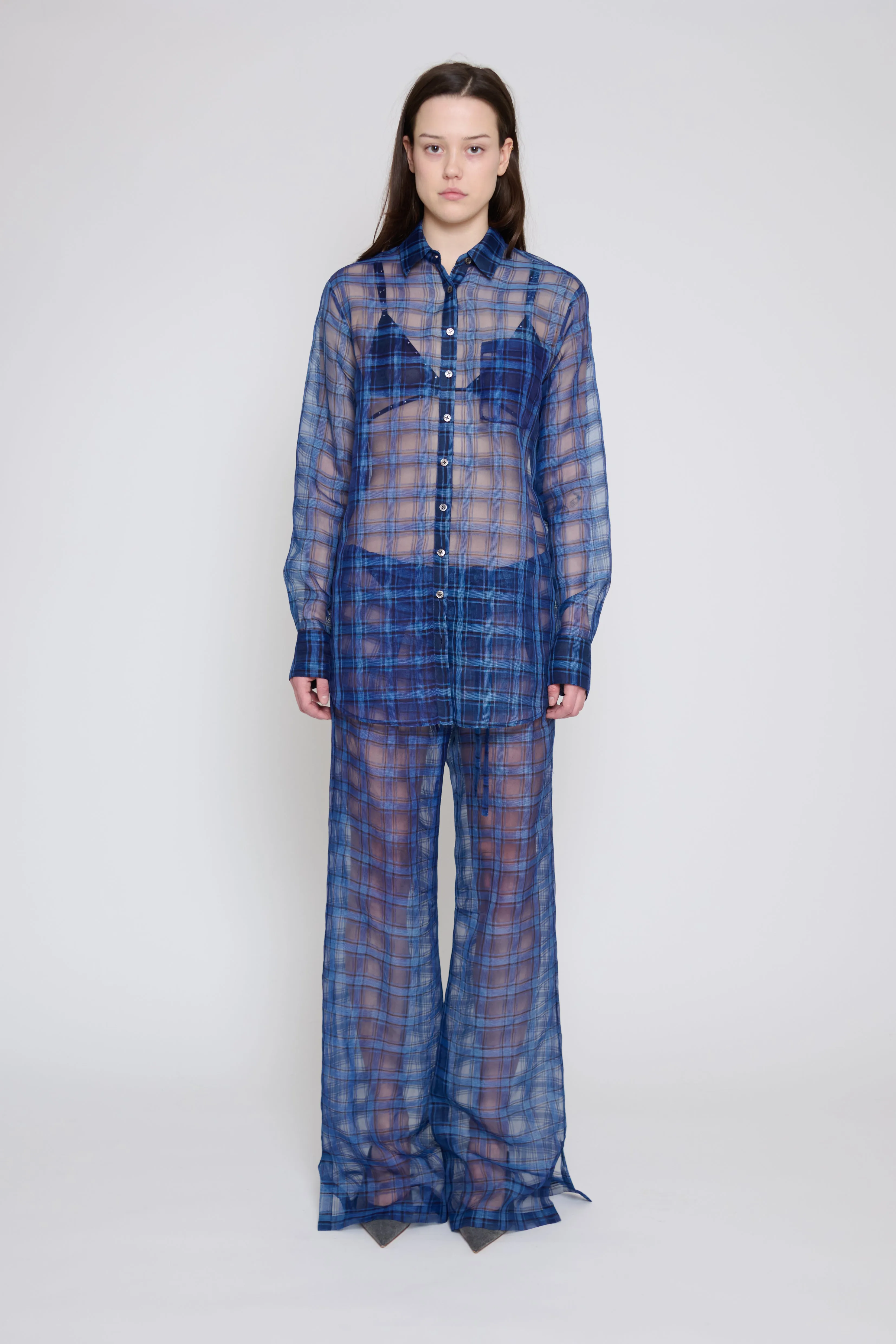 Indigo Plaid Relaxed Button Down sold by PRINSCAVera product image thumbnail 2