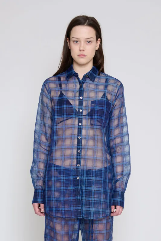 Indigo Plaid Relaxed Button Down made by PRINSCAVera