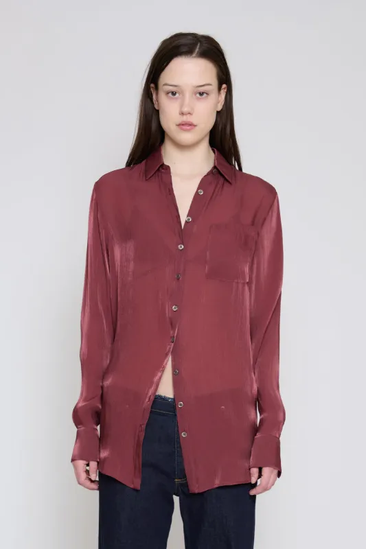 Wine Relaxed Button Down made by PRINSCAVera