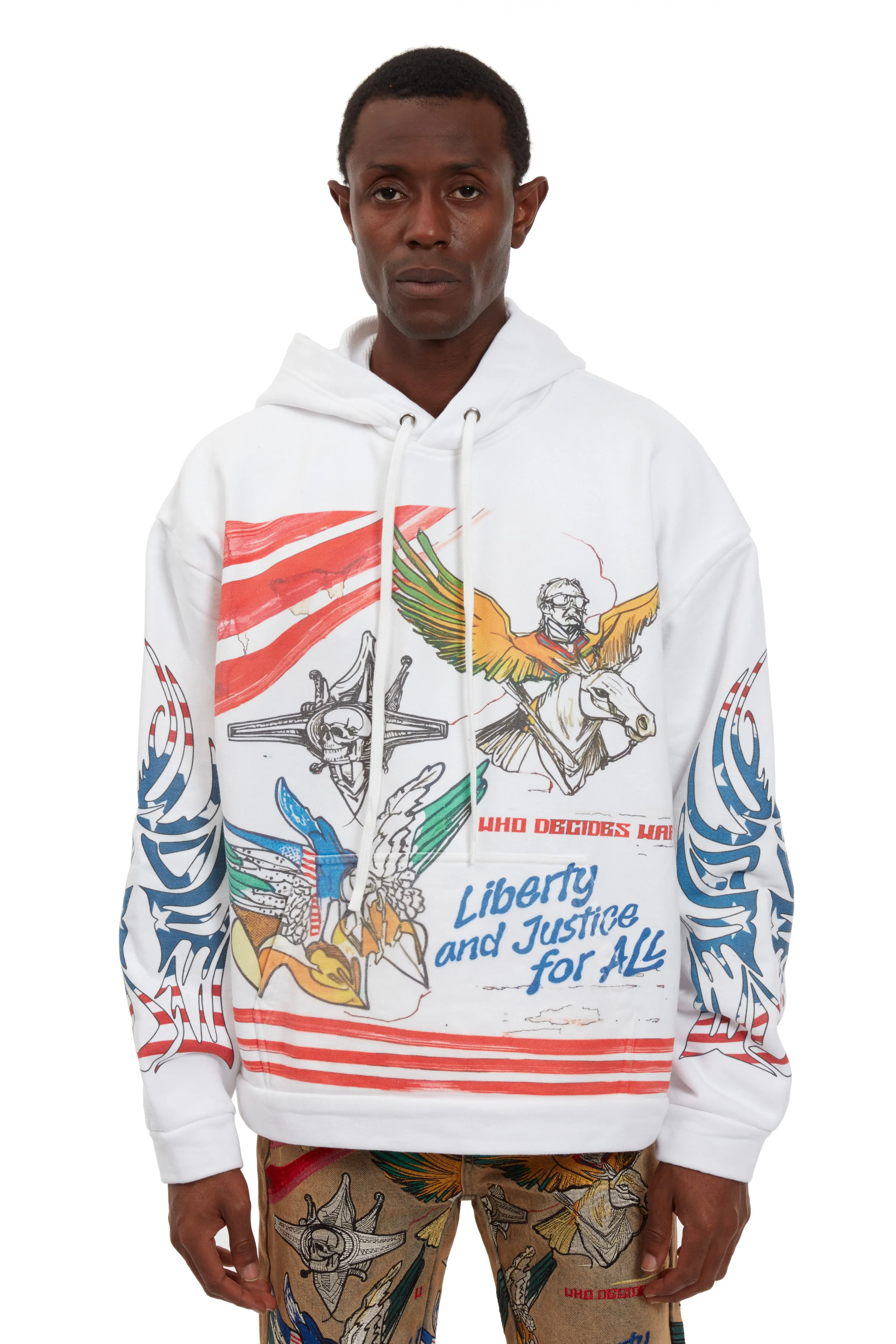 LIBERTY HOODED PULLOVER sold by WHO DECIDES WAR product image thumbnail 3
