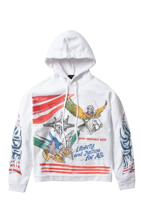 LIBERTY HOODED PULLOVER made by WHO DECIDES WAR