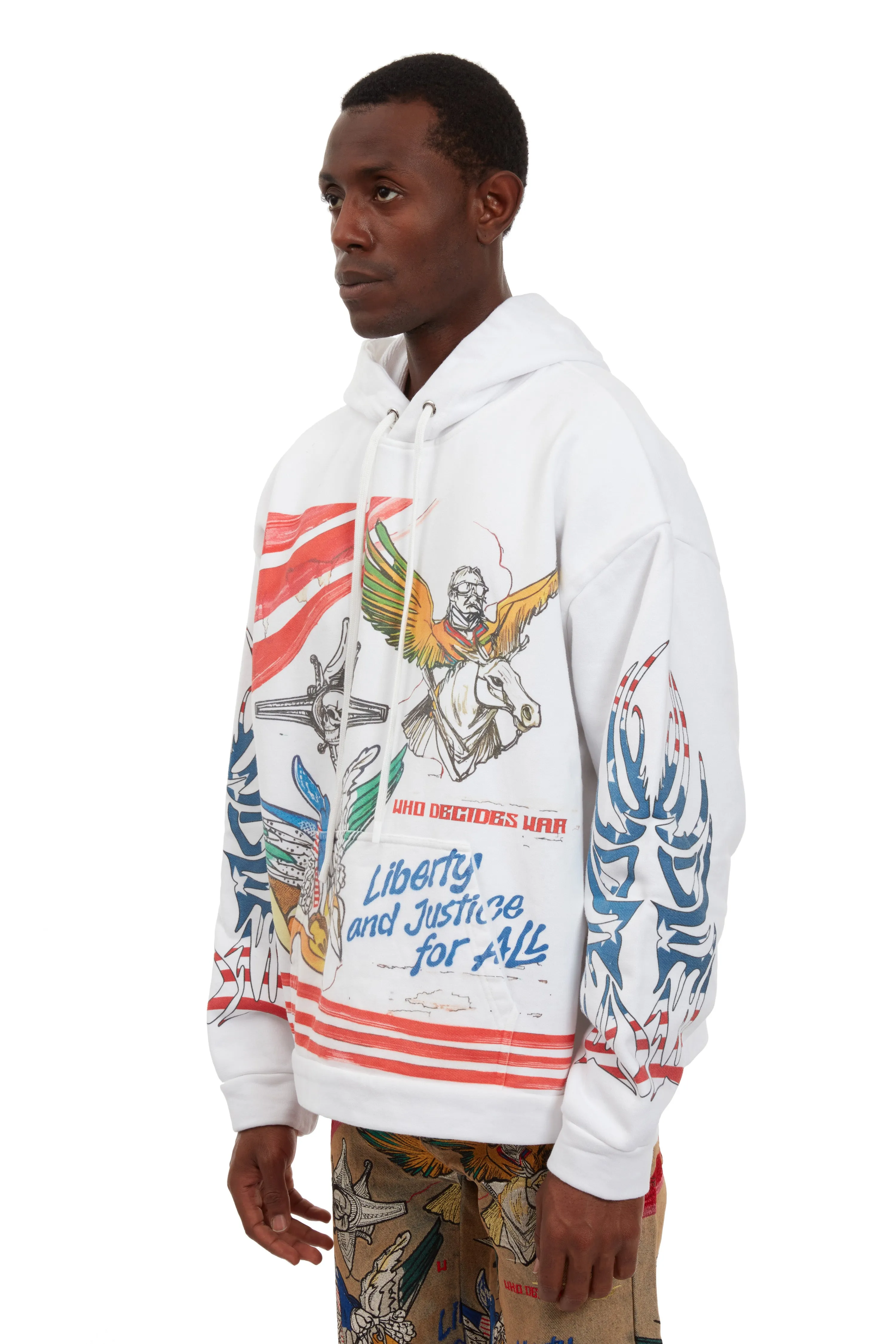 LIBERTY HOODED PULLOVER sold by WHO DECIDES WAR product image thumbnail 4