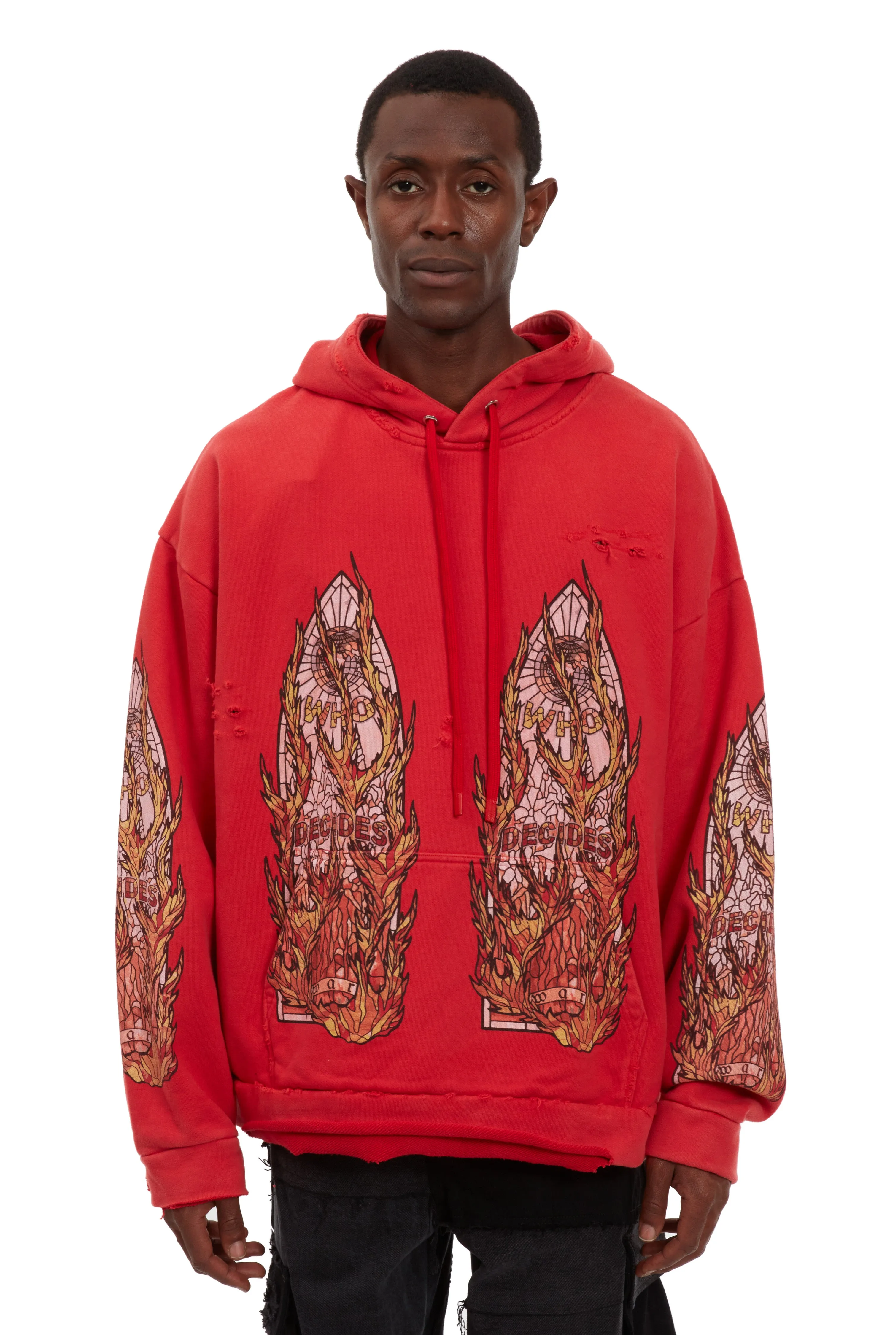FLAME GLASS HOODED PULLOVER sold by WHO DECIDES WAR product image thumbnail 3