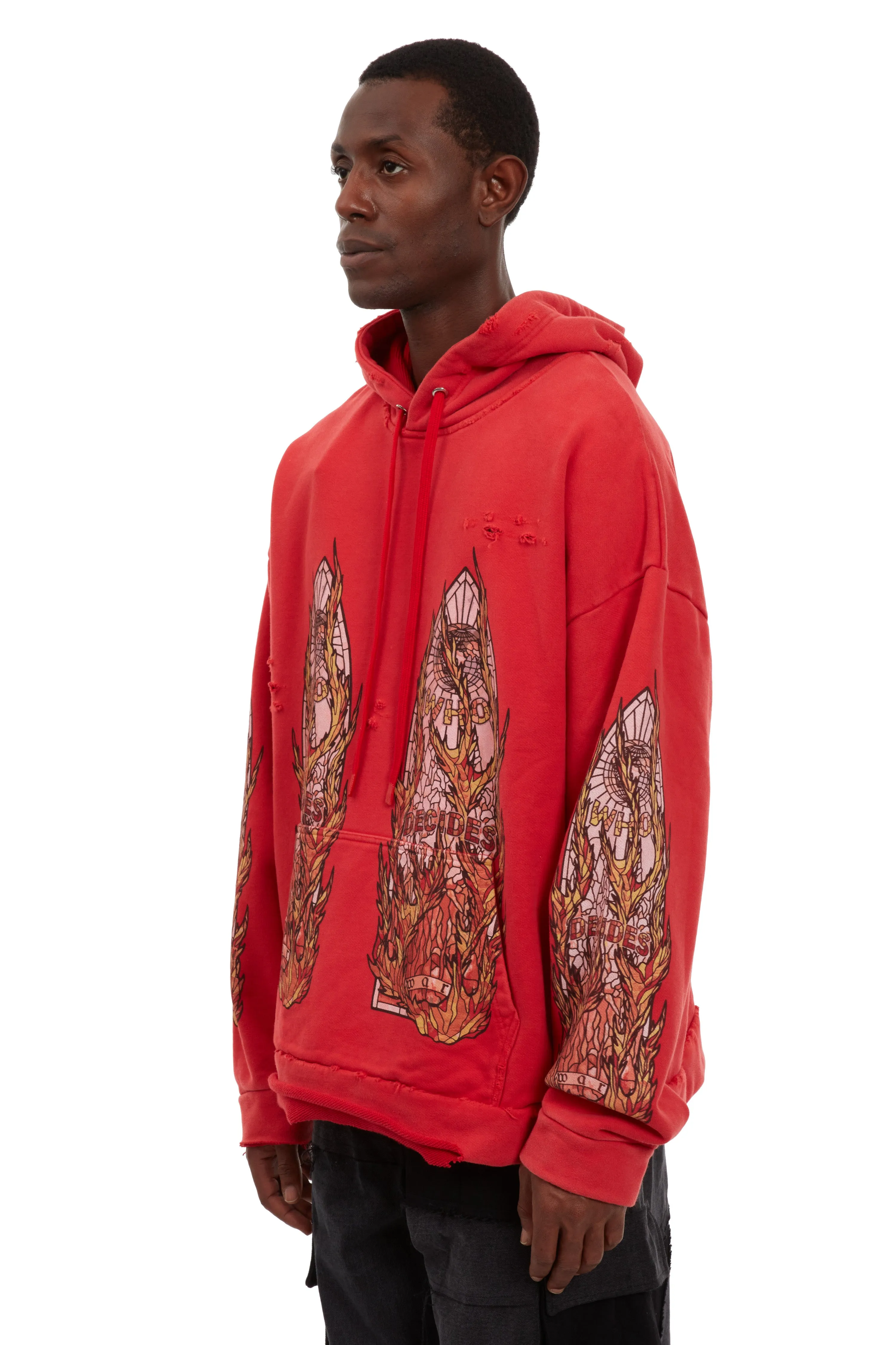 FLAME GLASS HOODED PULLOVER sold by WHO DECIDES WAR product image thumbnail 4