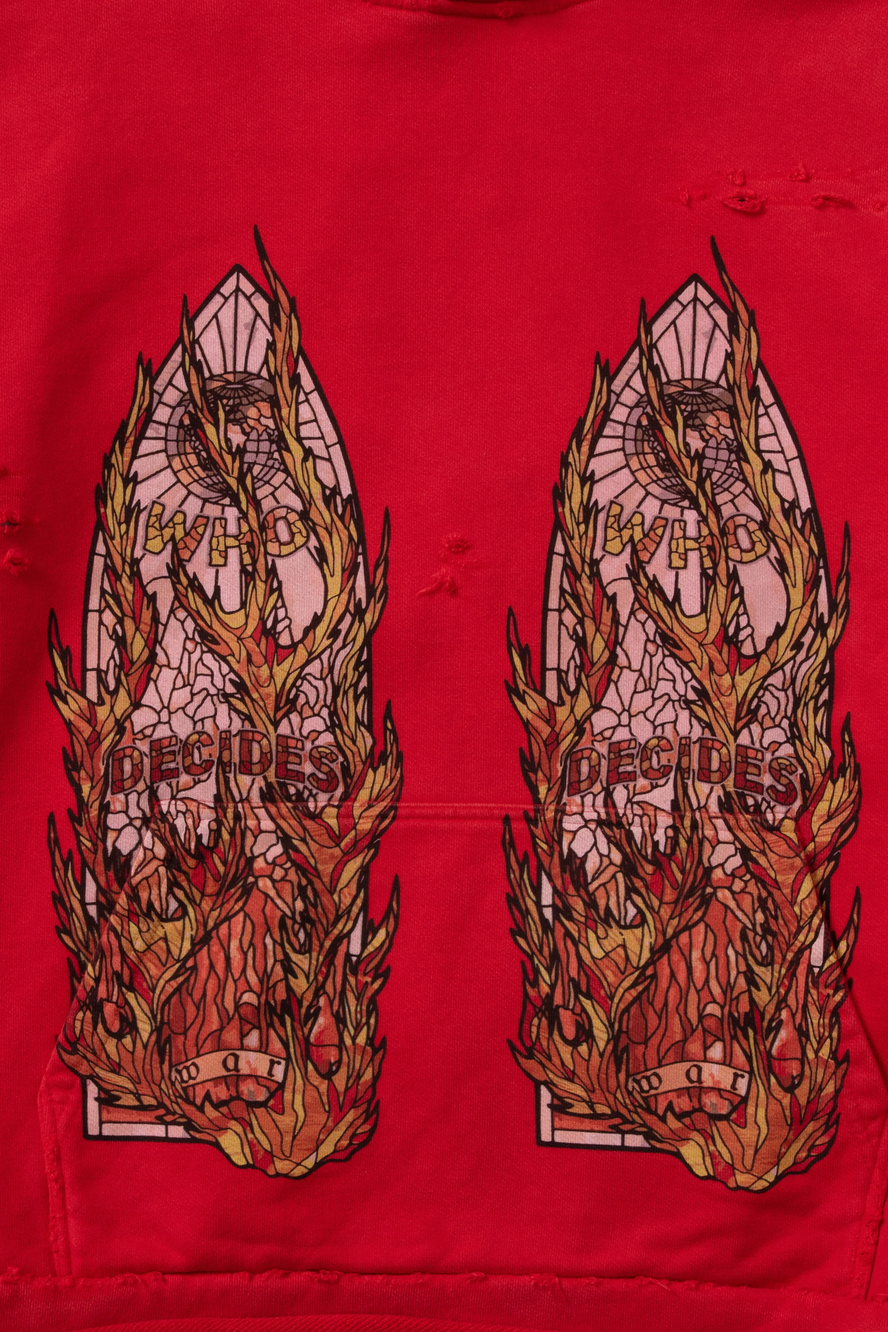 FLAME GLASS HOODED PULLOVER sold by WHO DECIDES WAR product image thumbnail 2