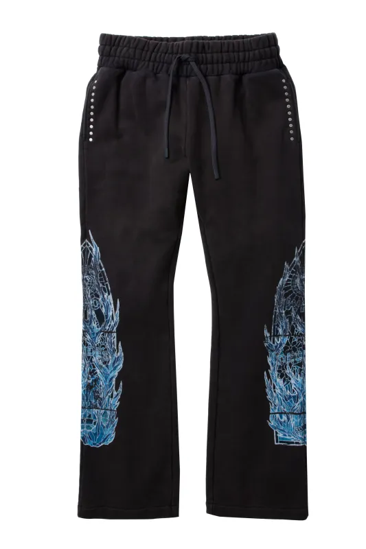 FLAME GLASS HARDWARE SWEATPANT made by WHO DECIDES WAR