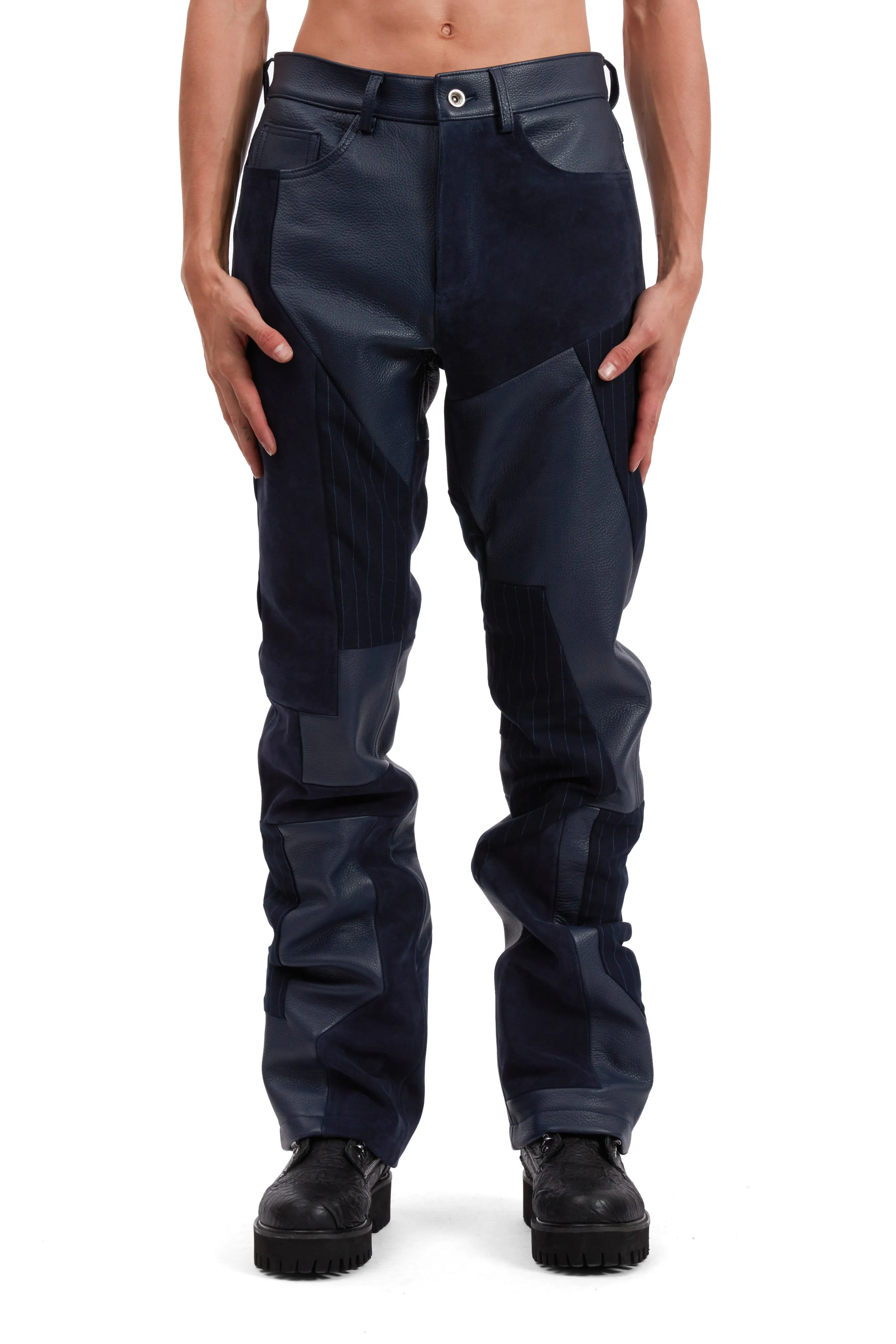 FRAGMENTED LEATHER TROUSER sold by WHO DECIDES WAR product image thumbnail 3