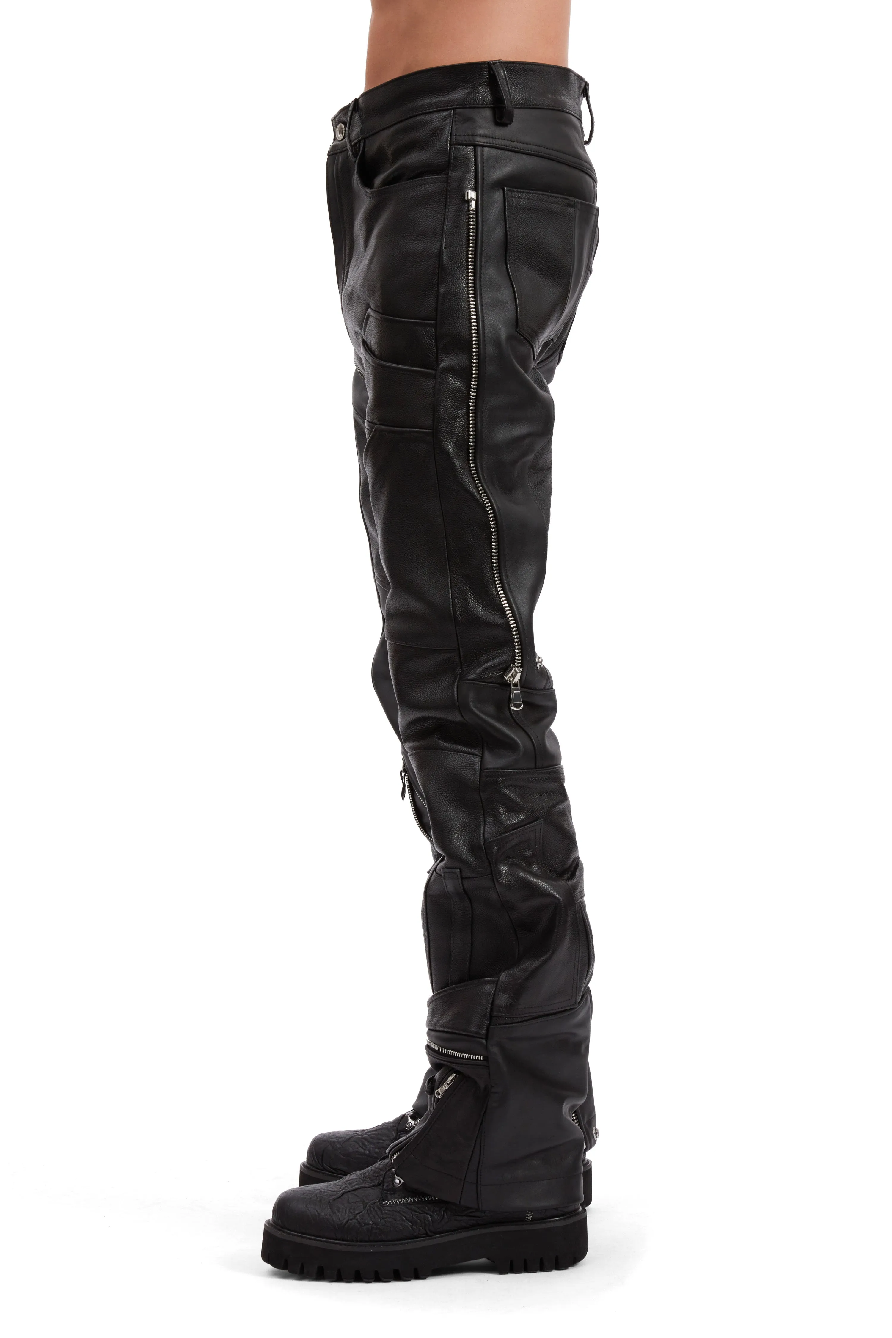 FRAGMENTED LEATHER TROUSER sold by WHO DECIDES WAR product image thumbnail 5