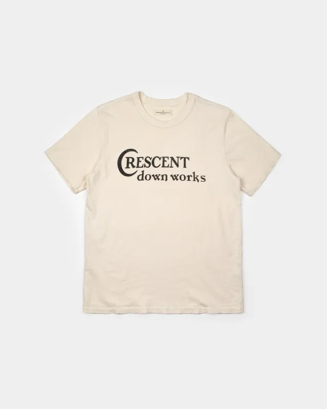 Short sleeve T-shirt - Vintage Logo - Warm White made by Crescent Down Works