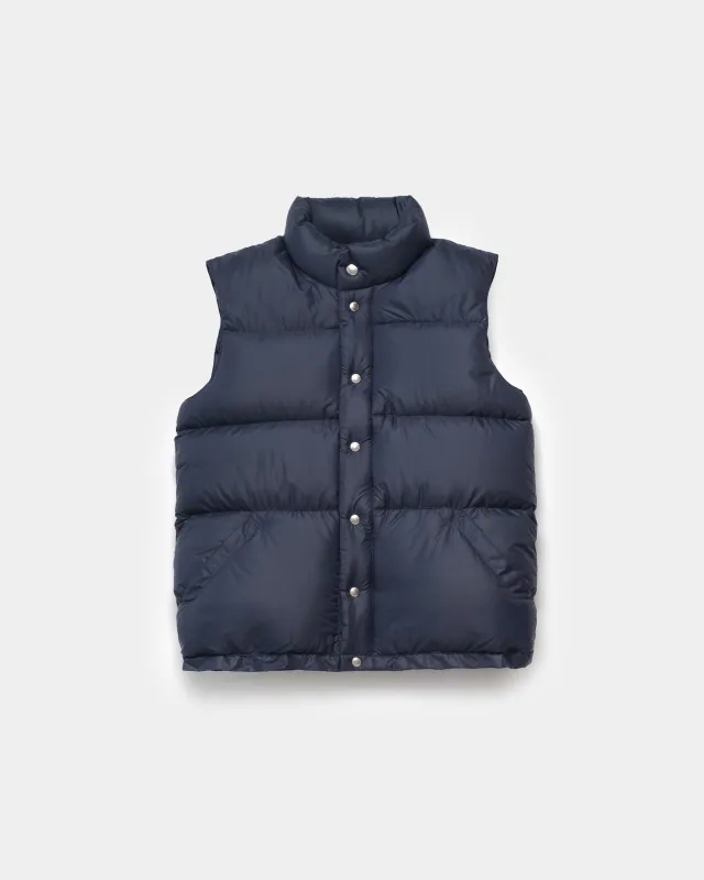 Down Italian Vest - Streakfree Nylon - Navy made by Crescent Down Works