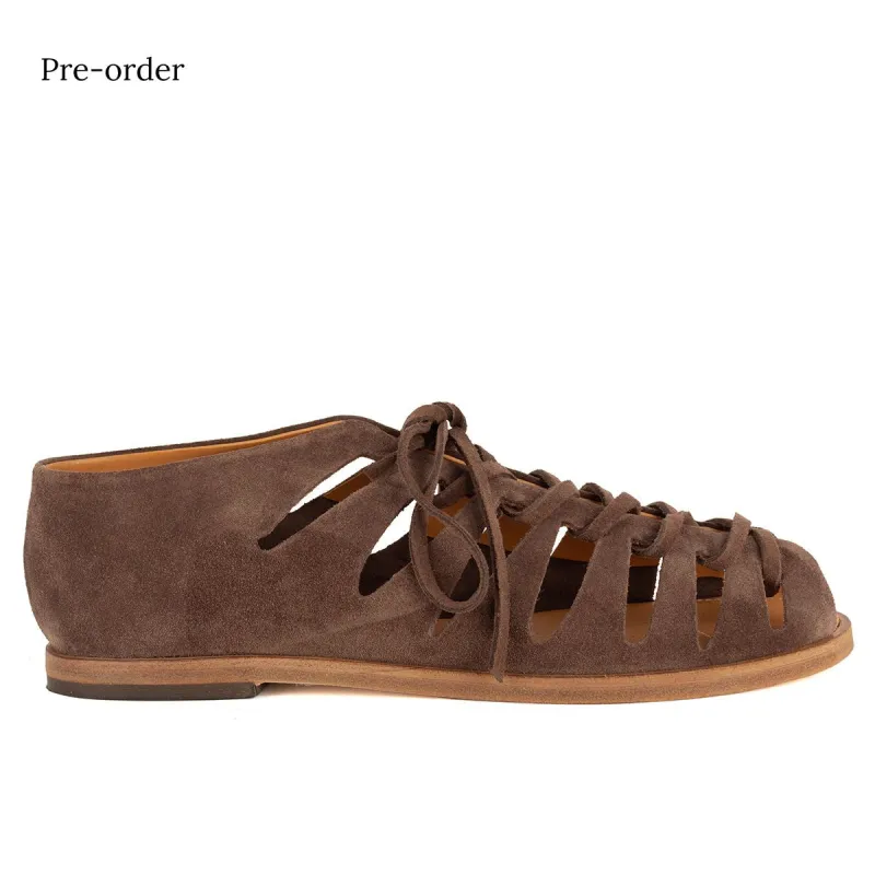 LILY 98021 <br> Cocco suede sandals made by ALBERTO FASCIANI