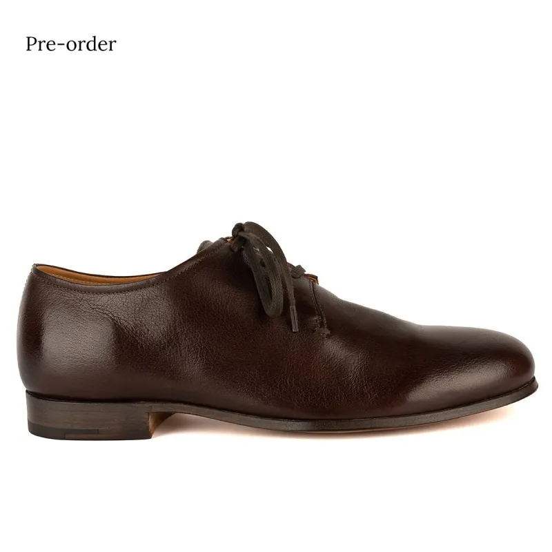 LUKAS 97019 <br> Teak leather derby shoes made by ALBERTO FASCIANI
