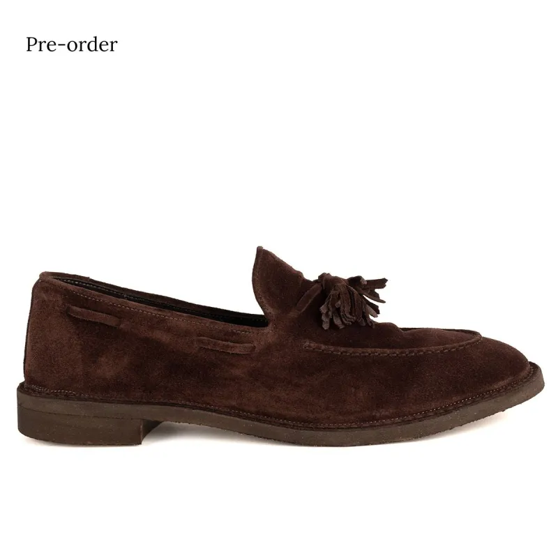LUKAS 94051 <br> Mahogany tassel loafers made by ALBERTO FASCIANI