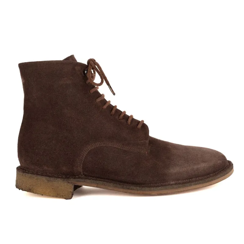 KRIS 96014<br>Brown suede lace-up boots made by ALBERTO FASCIANI