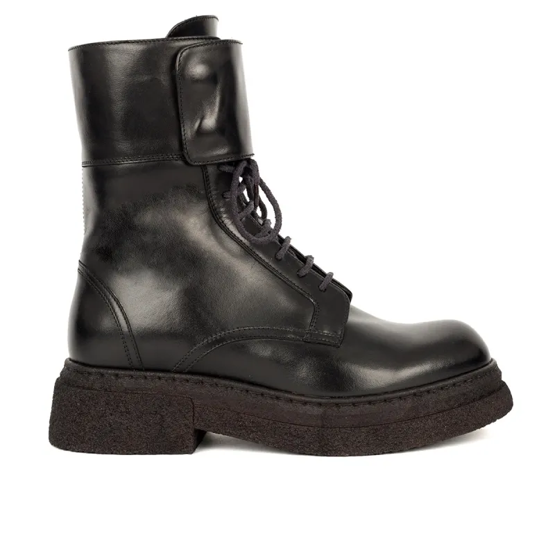 ISABEL 86039<br>Black Lace-up Boots made by ALBERTO FASCIANI