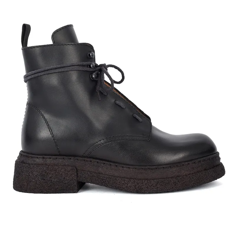 ISABEL 90013<br>Black Chunky Lace-up Boots made by ALBERTO FASCIANI