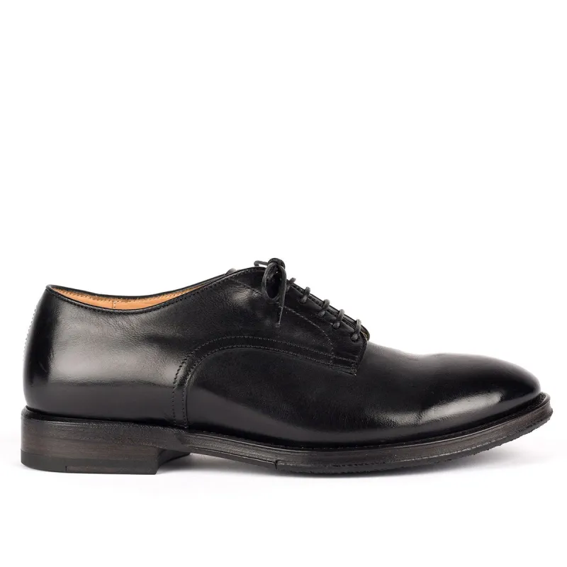 CAMIL 70015<br>Black horse leather derby made by ALBERTO FASCIANI
