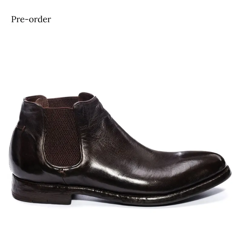 ELIAS 628 <br>Dark brown chelsea boot made by ALBERTO FASCIANI