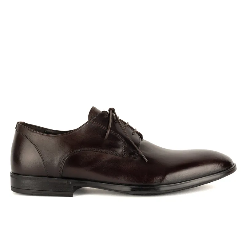 ESSENTIAL KRIS 96008<br> Mahogany derby shoes made by ALBERTO FASCIANI