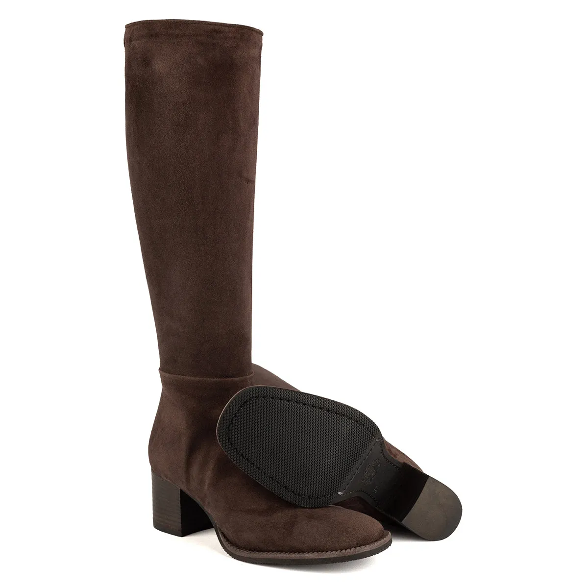 KARINA 95002<br> Brown coffee suede high boots sold by ALBERTO FASCIANI product image thumbnail 4