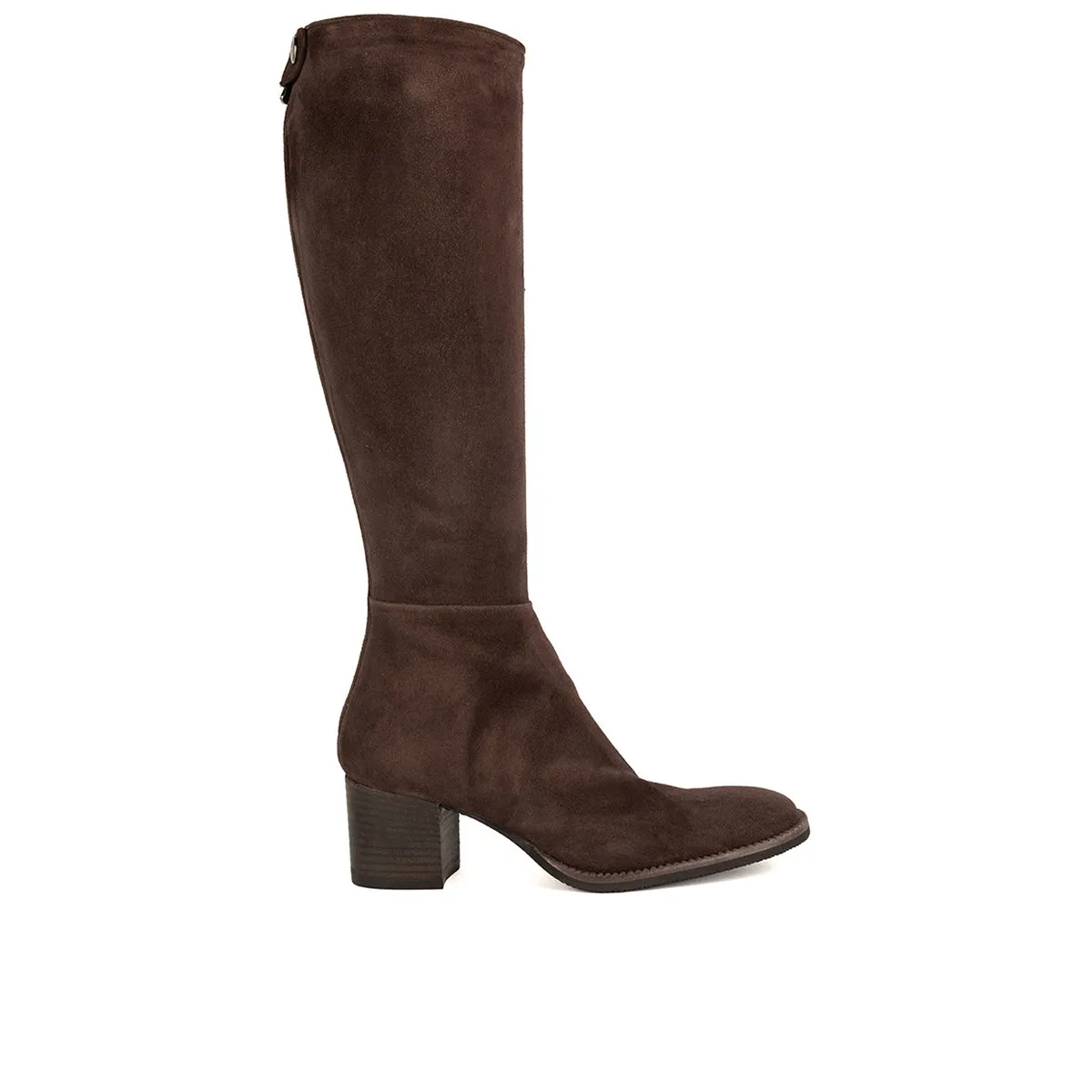 KARINA 95002<br> Brown coffee suede high boots sold by ALBERTO FASCIANI