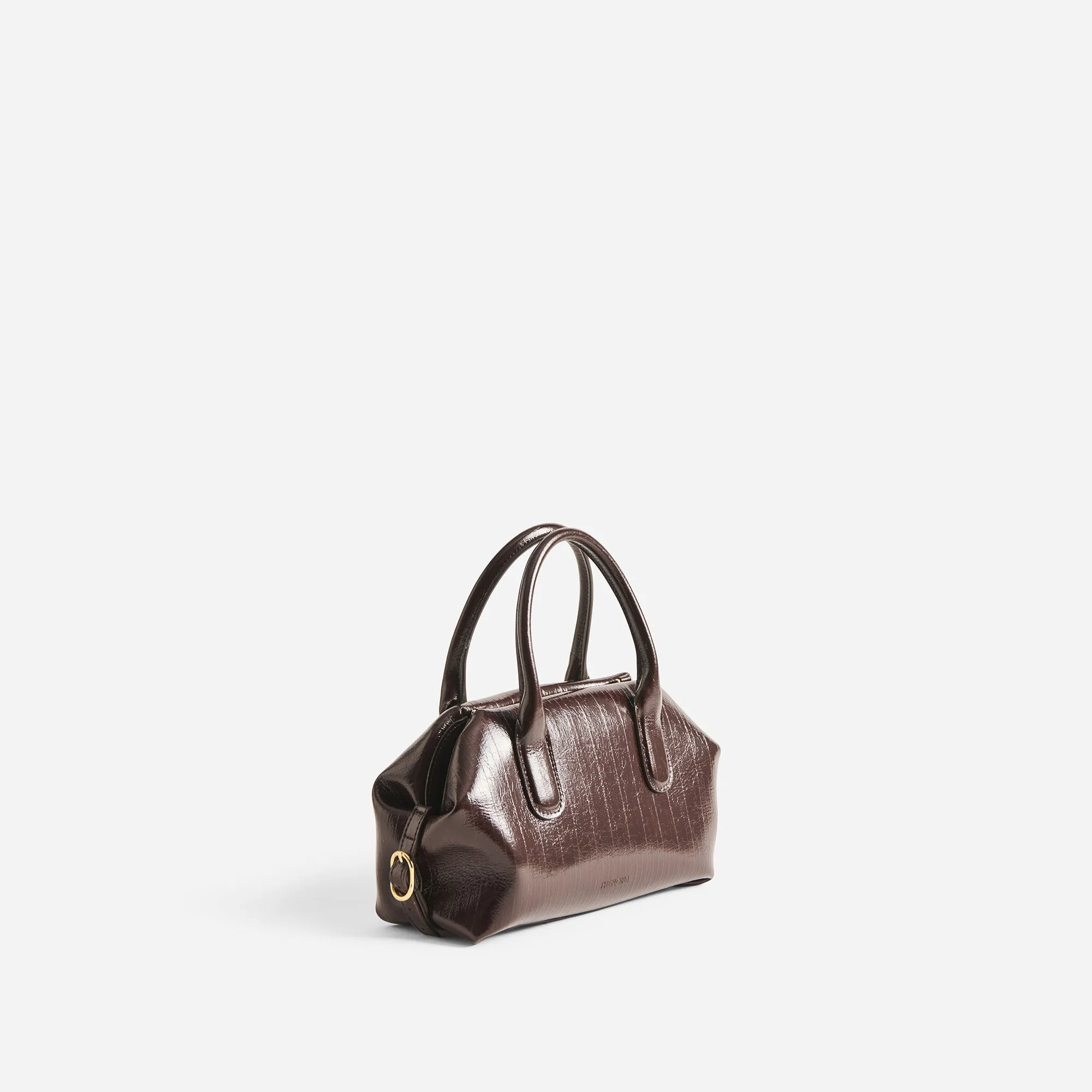 TALIA TRUNK SMALL RIGATO VEGAN FABRIC CHOCOLATE PLUM sold by THEMOIRÃ product image thumbnail 2