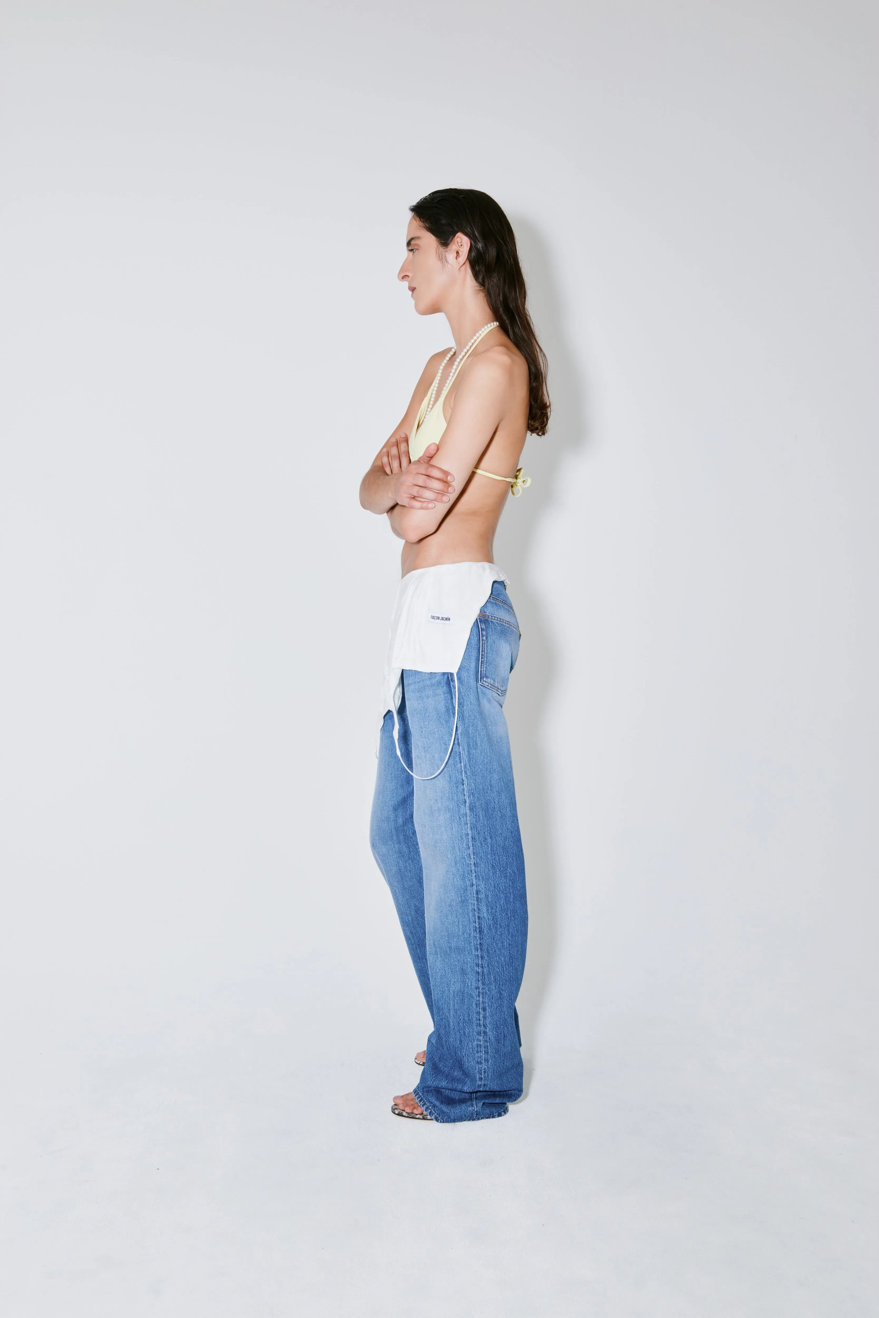 PRINCE pants denim blue and white sold by FAÃON JACMIN product image thumbnail 3