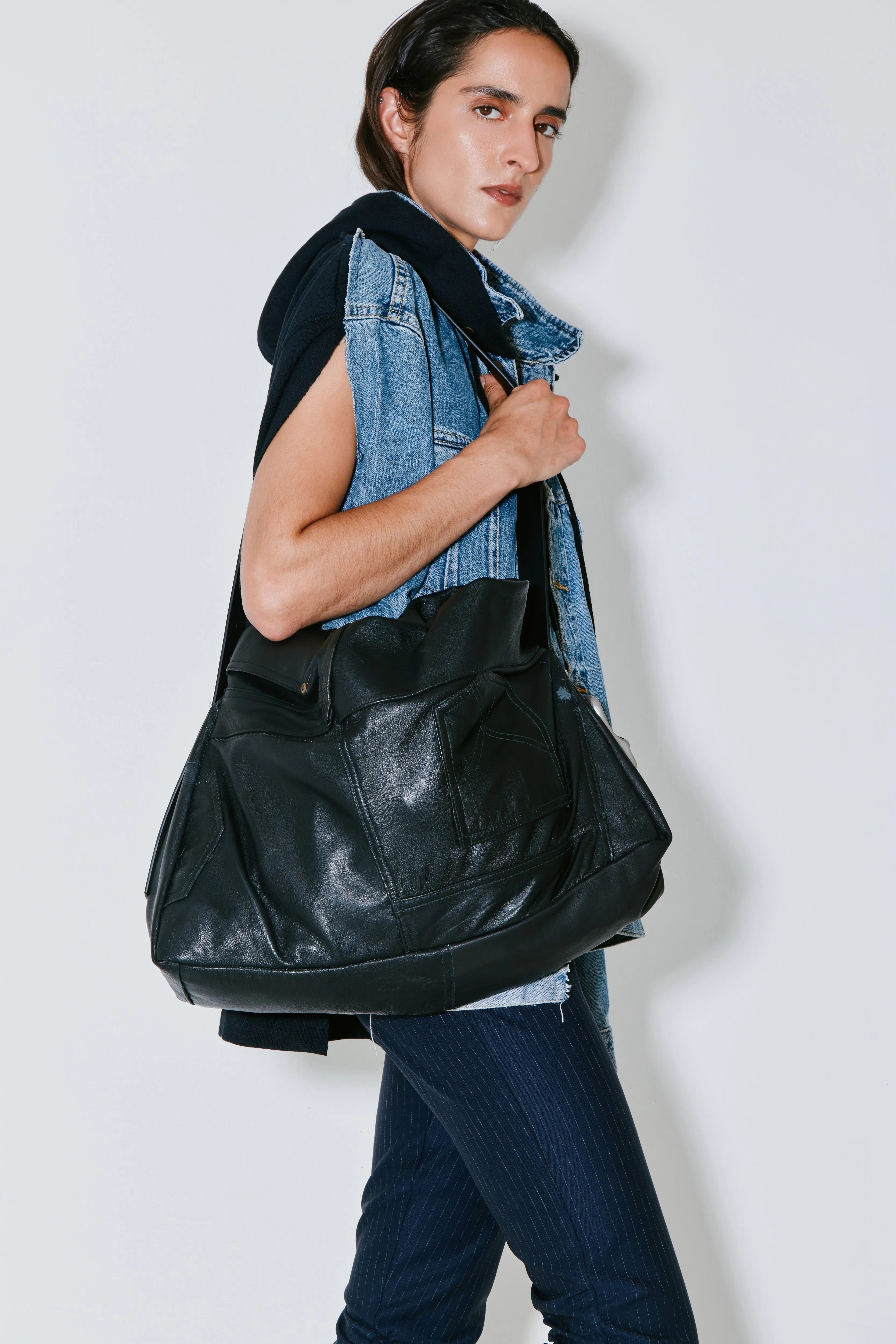 ALEX upcycled leather bag sold by FAÃON JACMIN product image thumbnail 4