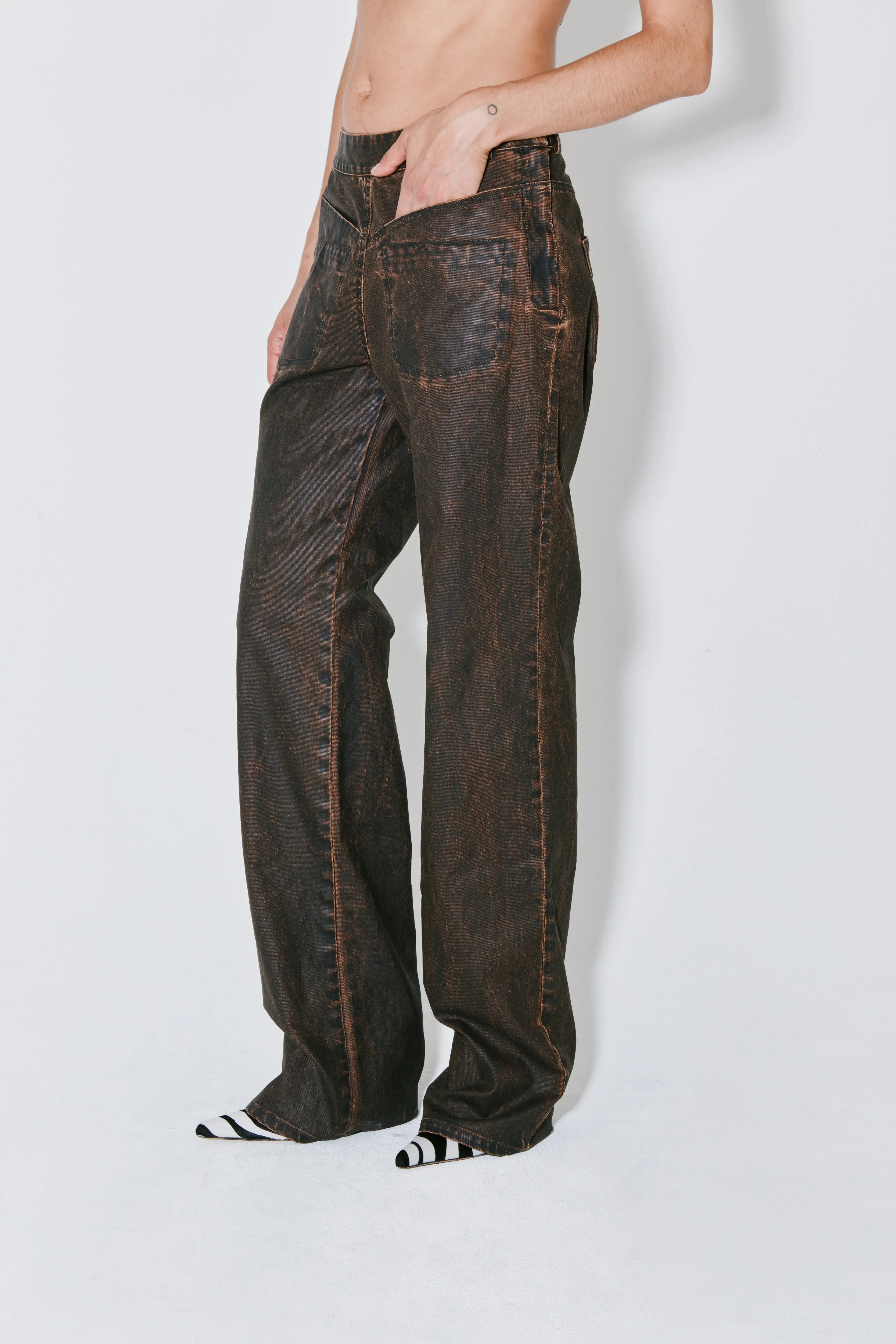 PETERSON pants brown wax sold by FAÃON JACMIN product image thumbnail 4
